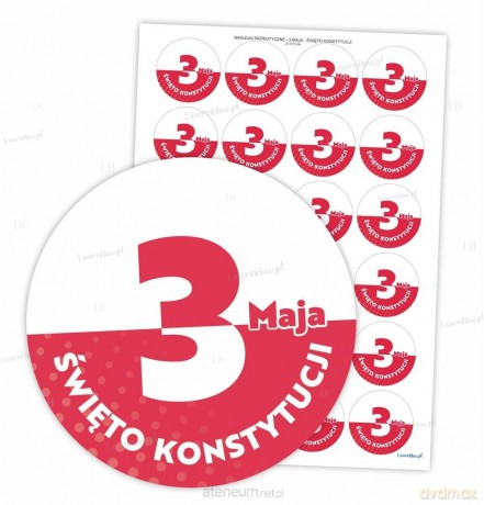 Naklejki patriotyczne - 3 maja 40mm 24 szt
