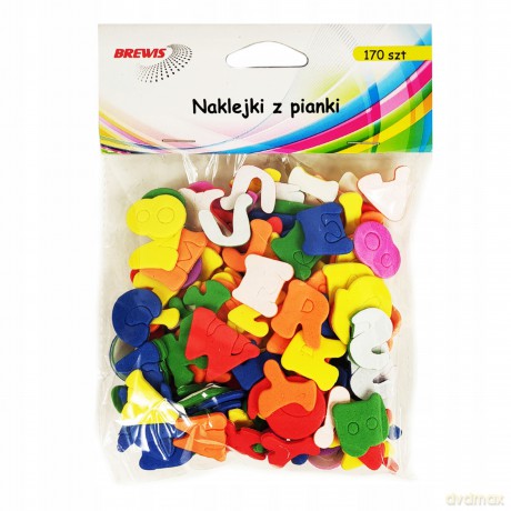Naklejki z pianki literki i cyferki 170 szt