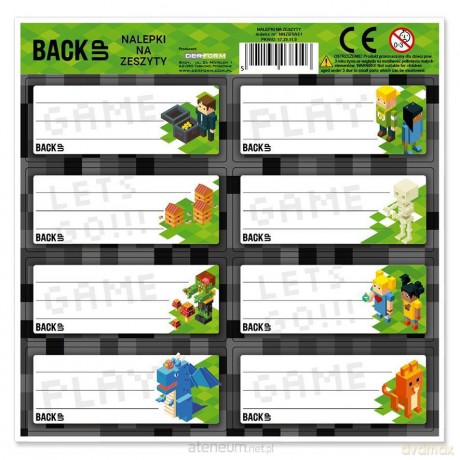 Nalepki na zeszyty BackUp 5A 61 (25 szt)