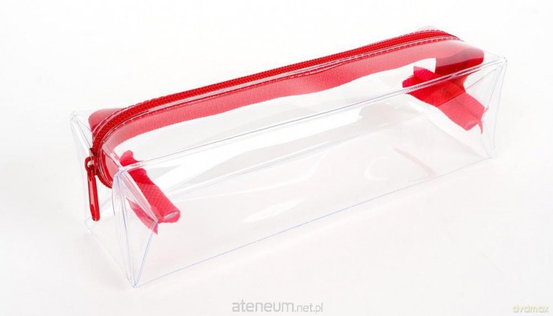 Piórnik Clear czerwony