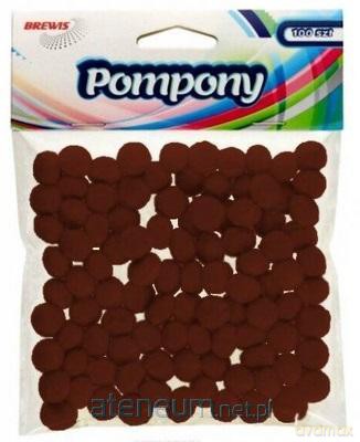 Pompony brązowe 10mm 100 szt