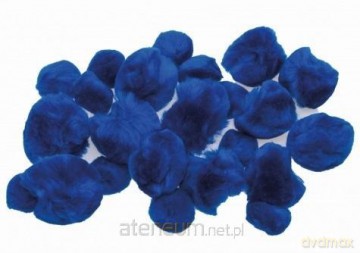 Pompony puszyste niebieskie 24 szt