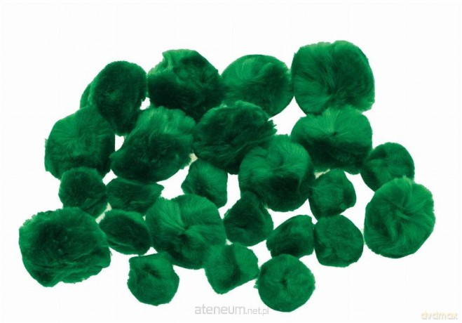 Pompony puszyste zielone 24 szt