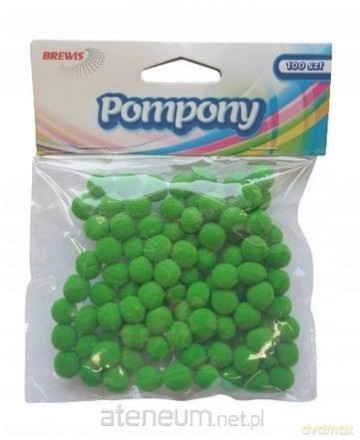 Pompony zielone 10mm 100 szt