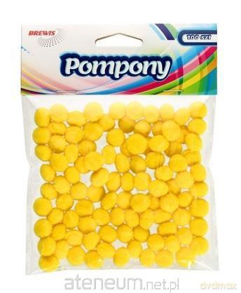 Pompony żółte 10mm 100 szt