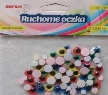 Ruchome oczka kolorowe 80 szt