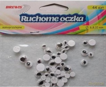 Ruchome oczka z rzęsami 44 szt