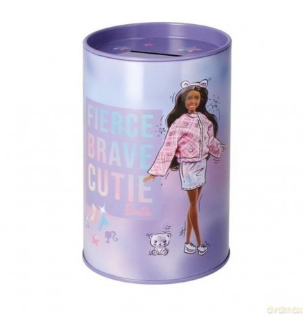 Skarbonka metalowa okrągła Barbie