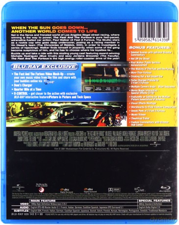 Fast and Furious 1 - The Fast And The Furious (Szybcy i wściekli) [Blu-Ray]