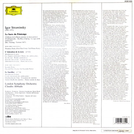 Abbado /London Sym. Orch.: Stravinsky: Le Sacre Du Printemps [Winyl]