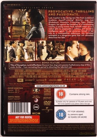 Lust, Caution (Ostrożnie, pożądanie) [DVD]