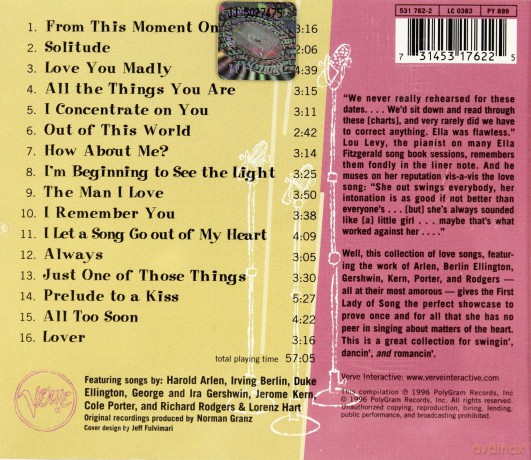 Ella Fitzgerald: Love Songs. Best Of The Verve Songbooks [CD]