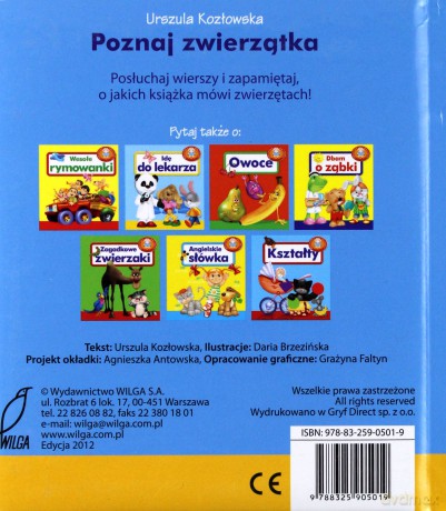 Poznaj Zwierzątka - Biblioteka Maluszka (Twarda) - Urszula Kozłowska [KSIĄŻKA]