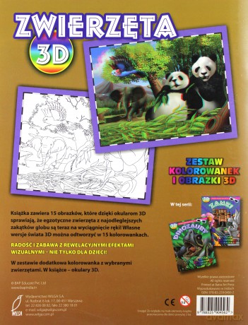 Zwierzęta Kolorowanki I Obrazki 3d [KSIĄŻKA]