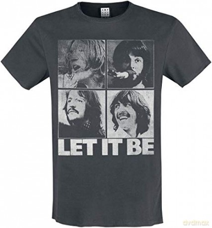 The Beatles: Beatles Let It Be Amplified Vintage Charcoal X Large T Shirt