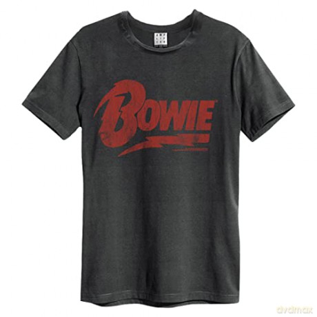 David Bowie: David Bowie - Logo Amplified Small Vintage Charcoal T Shirt
