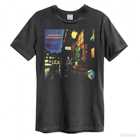 David Bowie: David Bowie - Ziggy Stardust Amplified Large Vintage Charcoal T Shirt