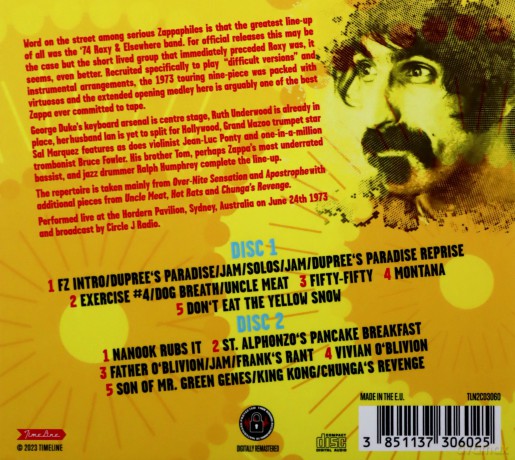 Frank Zappa: Live In Australia 1973 [CD]