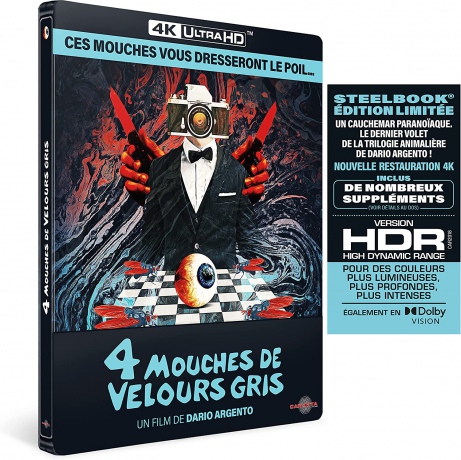 Four Flies on Grey Velvet (Cztery muchy na szarym aksamicie) (steelbook) [Blu-Ray 4K]+[Blu-Ray]