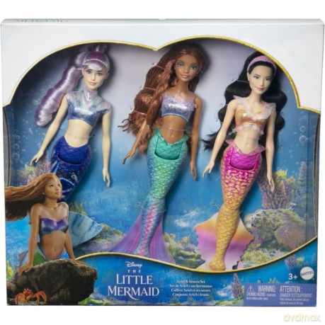 Disney Mała syrenka Syrenki siostry Zestaw z 3 lalkami syrenkami