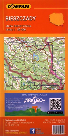 Bieszczady mapa laminowana skala 1:50 000