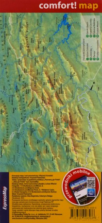 Bieszczady Mapa panoramiczna; laminowana mapa turystyczna 1:60 000