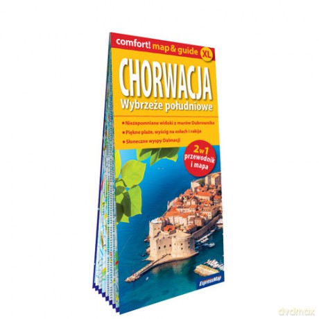 Chorwacja Wybrzeże południowe laminowany map&guide (2w1: przewodnik i mapa)