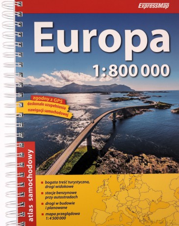 Europa Atlas samochodowy 1:800 000