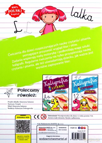 Kaligrafia. Elementarz z naklejkami - Katarzyna Salamon [KSIĄŻKA]