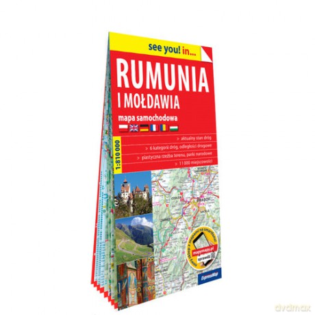 Rumunia i Mołdawia papierowa mapa samochodowa 1:810 000