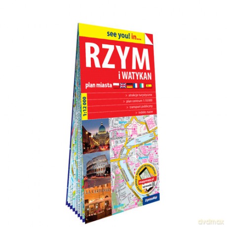 Rzym i Watykan; papierowy plan miasta 1:12 000