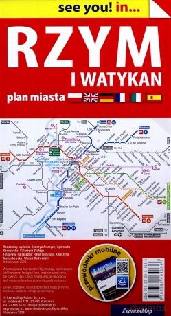 Rzym i Watykan; papierowy plan miasta 1:12 000