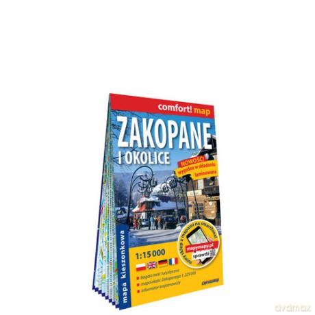 Zakopane i okolice; kieszonkowy laminowany plan miasta 1:15 000