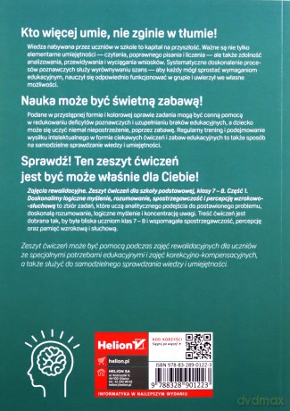 Zajęcia rewalidacyjne. Zeszyt ćwiczeń dla szkoły podstawowej, klasy 7 - 8. Część 1. Doskonalimy logiczne myślenie, rozumowanie, spostrzegawczość i percepcję wzrokowo-słuchową - Jolanta Pańczyk [KSIĄŻKA]