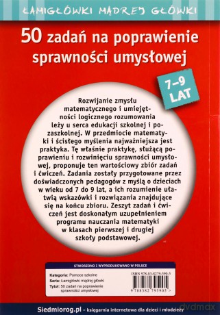 50 zadań na poprawienie sprawności umysłowej - Anna Juryta,Anna Szczepaniak,Tamara Michałowska [KSIĄŻKA]