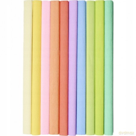 BIBUŁA MARSZCZONA TOP 2000 CREATINIO 50X200 MIX PASTELOWY: kremowy, żołty, róż, brzoskwinia, łosoś, lilia, błękit, pistacja, limonka, mięta KOMPLET 10 SZTUK