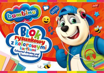 Blok rysunkowy A4 16K kolorowe kartki Bambino A4 PAKIET 10 sztuk