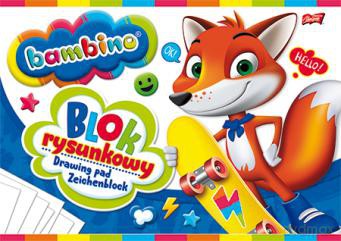 Blok rysunkowy A4 20K białe kartki Bambino PAKIET 10 sztuk