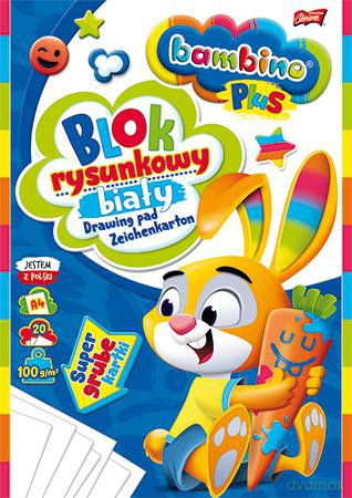 Blok rysunkowy A4 20K białe kartki Bambino PLUS PAKIET 10 sztuk