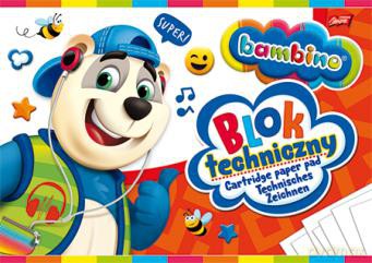 Blok techniczny A4 10K białe kartki Bambino PAKIET 10 sztuk