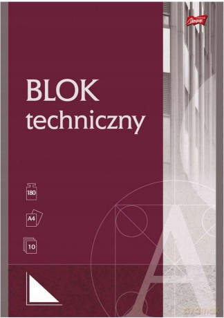 Blok techniczny A4 10K białe kartki Unipap PAKIET 10 sztuk