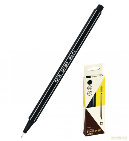 Cienkopis Grand fineliner GR-280 cienki czarny 12 sztuk w opakowaniu