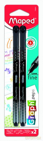 Cienkopis Maped Graph Peps Deco czarny 2 sztuki blister