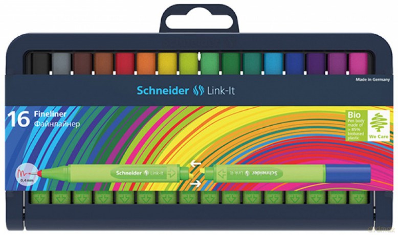 Cienkopis schneider link it 0,4mm stojak 16 kolorów