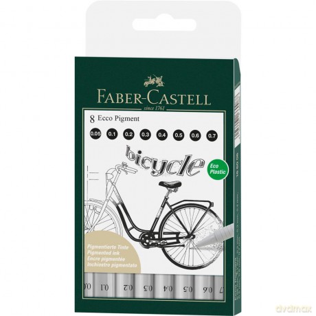 Cienkopisy Faber-Castell Ecco Pigment etui 8 sztuk