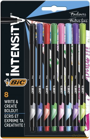 Cienkopisy Intensity Fine BIC mix AST+FUN blister 8 kolorów