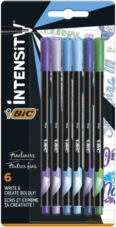 Cienkopisy Intensity Fine BIC mix Lagoon blister 6 kolorów