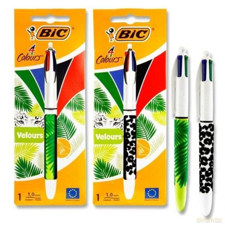 Długopis 4 kolorowy BIC Velours AST mix blister