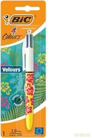 Długopis 4 kolorowy BIC Velours AST mix blister