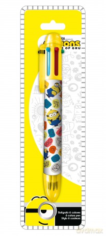 Długopis 6 kolorowy Minionki mix MS10016